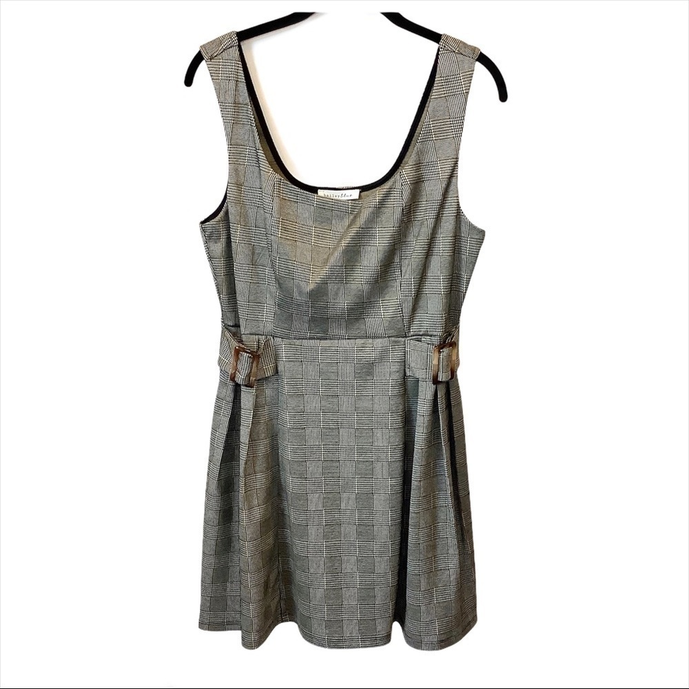 NWT Bailey Blue Plaid Houndstooth Academia Dress L
